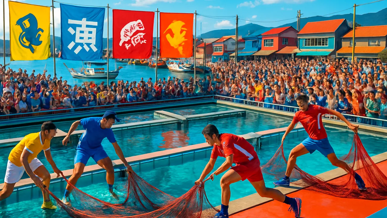 焼津の漁港、競技場に「物議」 水中スポーツ大会の観客数が地元住民数を超えた