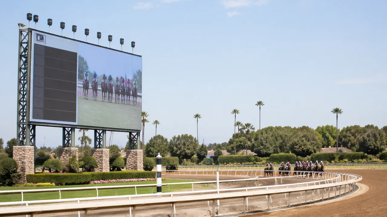 競馬実況、衛星経由で届く頃には第3コーナーの馬が既にウイニングランに突入