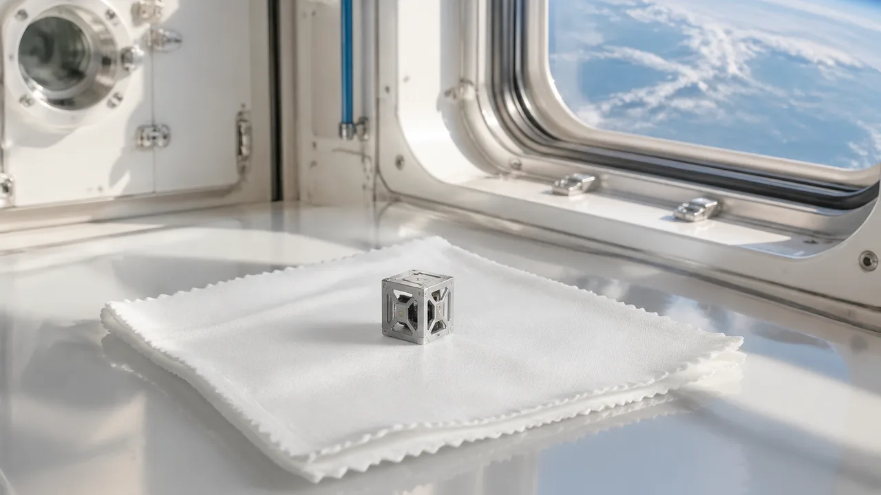 日本の超小型衛星、国際宇宙ステーション到着時に清掃員にホコリとして拭き取られる