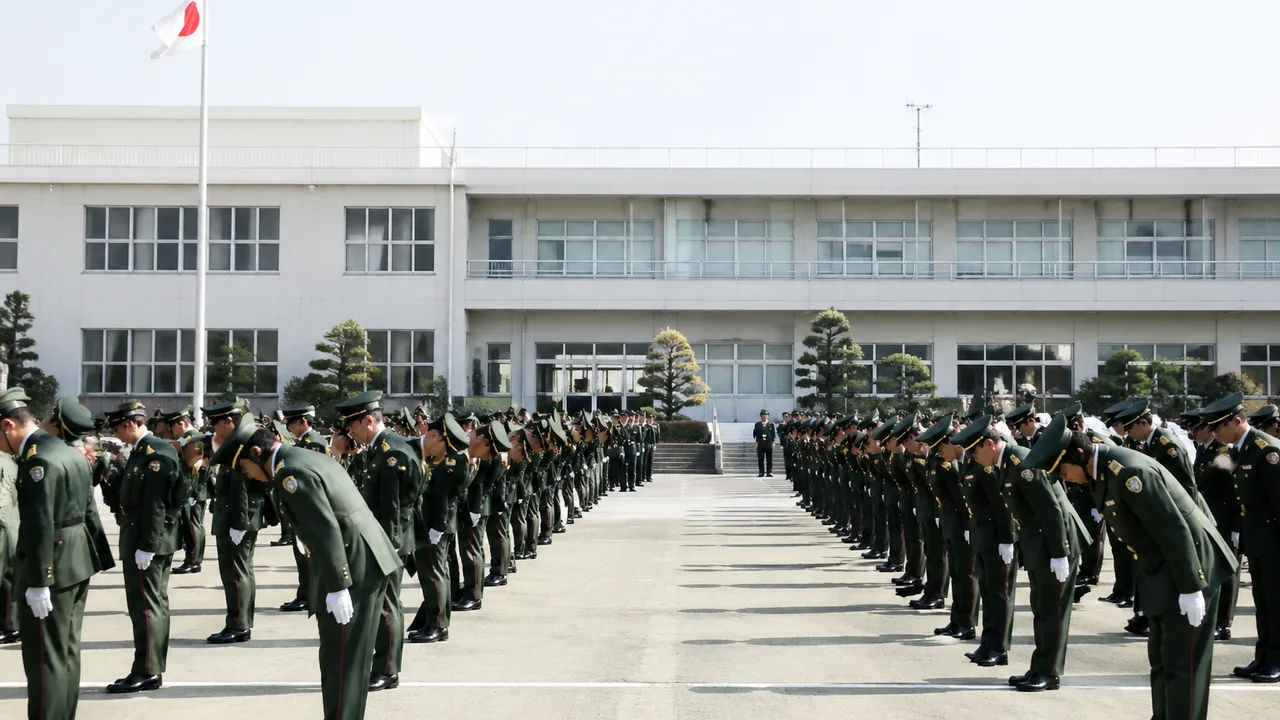 防衛省、制服組のボーナス交渉が難航し敬礼の角度を85度から72度に引き下げて抗議