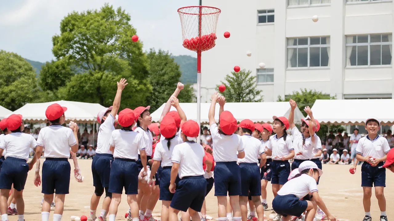 日本PTA、運動会の玉入れ品質低下を認め白組の投擲フォームに肘の高さ不足を指摘する8ページの報告書