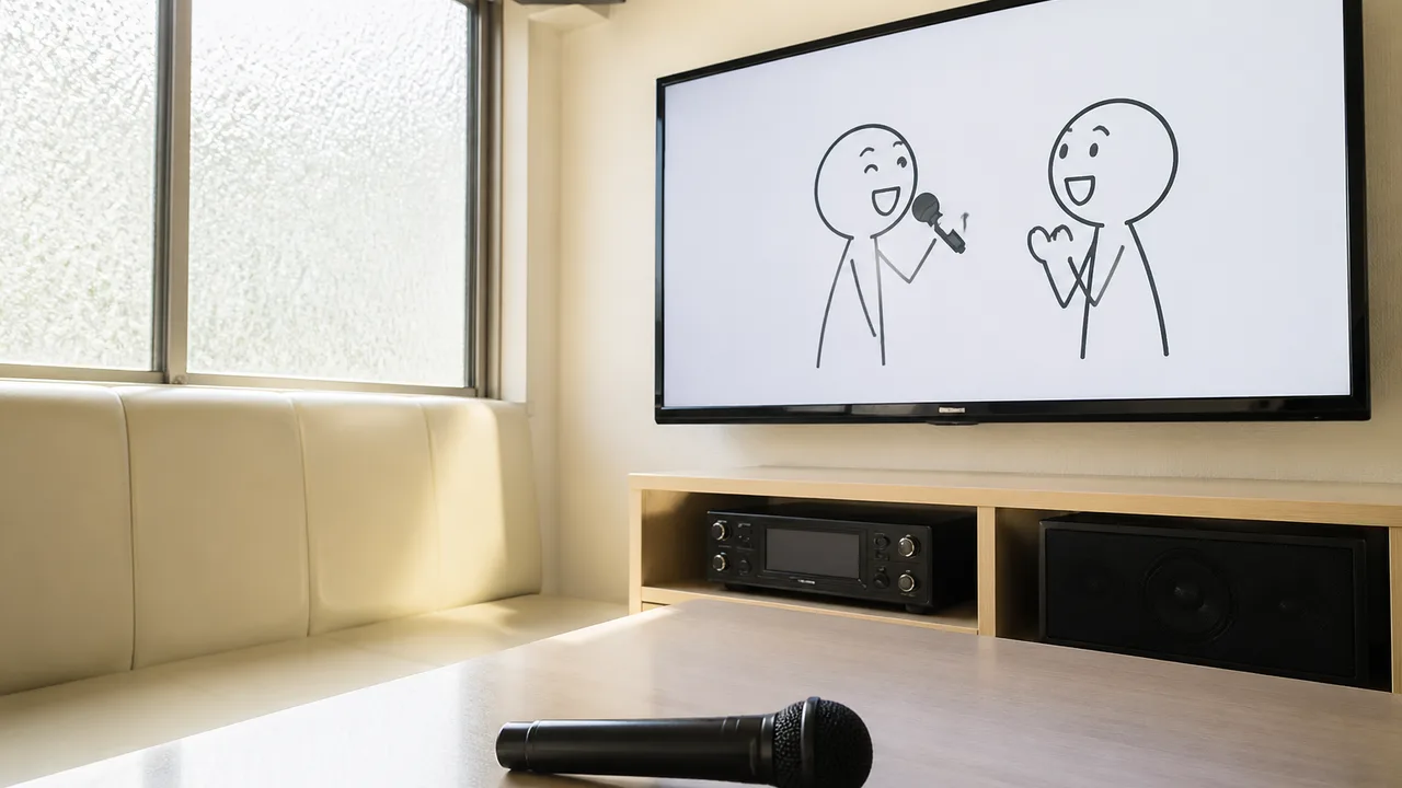 カラオケ店、歌詞の代わりに歌詞の内容を説明するイラストが流れる新機種導入、失恋ソングで棒人間が土下座