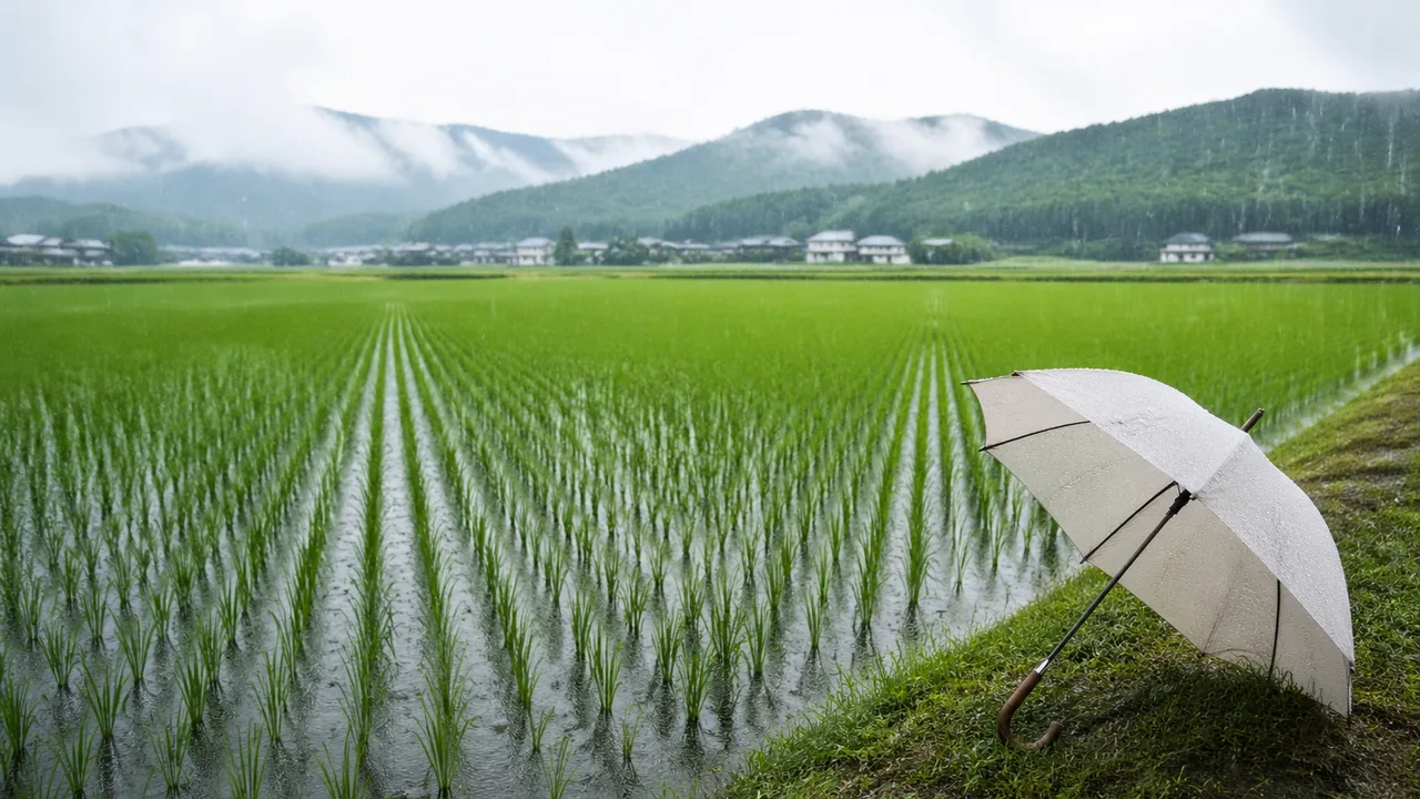 Netflix新作ドラマ「雨音探偵」、主人公が全話無言で傘をさし第3話で田んぼが主役交代