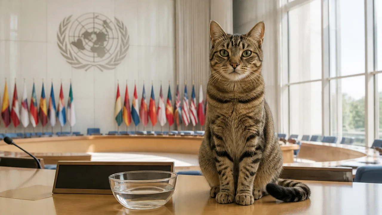 WHO、加盟国ネコ代表団の国連総会出席を正式承認 議場の水飲み場を72基増設